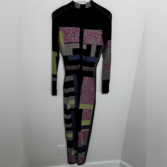 DOLLS KILL Mesh Embellished Jumpsuit Women’s Sz L - Picture 4 of 7